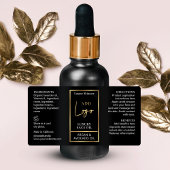 Elegant Zwart & Goud 1 OZ Olie Dropper Flessenetik Etiket