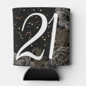 Elegant zwart goud 21e verjaardag blikjeskoeler (Achterkant)