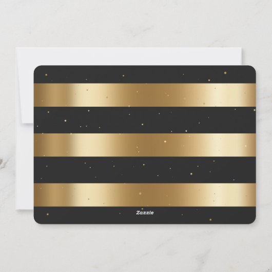 Elegant Zwart Goud 3 Foto Vrolijk Kerstfeest Kaart (Achterkant)