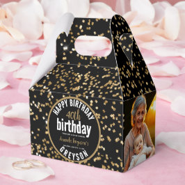 Elegant Zwart & Goud 40e Verjaardagsfeestje Bedankdoosjes