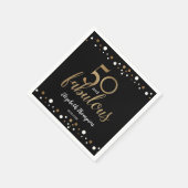 Elegant Zwart Goud 50 en fabulous verjaardag op ma Servet (Hoek)