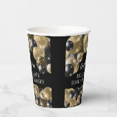 Elegant Zwart Goud 50e Jubileum Papieren Bekers (Links)