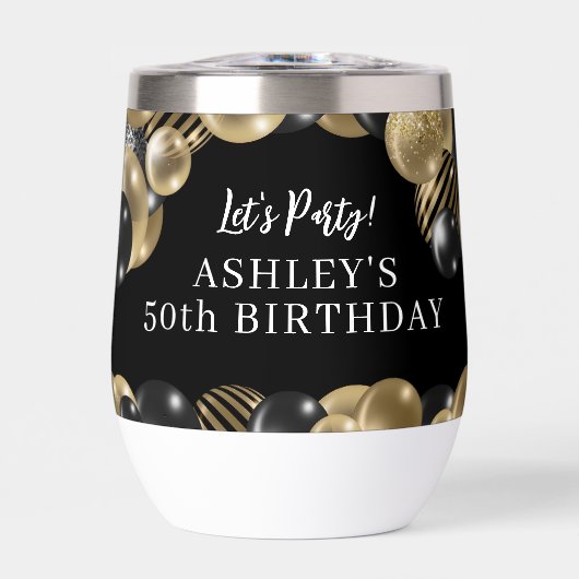 Elegant Zwart Goud 50e Verjaardag (Voorkant)