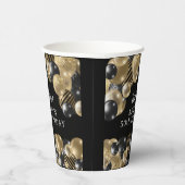 Elegant Zwart Goud 50e Verjaardag Papieren Bekers (Rechts)