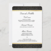 Elegant zwart & goud 50ste huwelijksjubileum menu kaart (Achterkant)