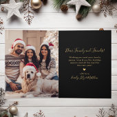 Elegant Zwart Goud 5 Fotocollage Kerstmis Feestdagen Kaart