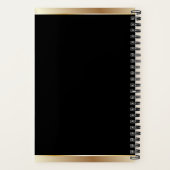 Elegant zwart goud aangepast logo notitieboek (Achterkant)