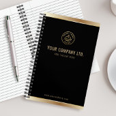 Elegant zwart goud aangepast logo notitieboek