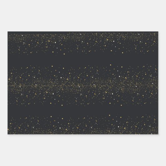 Elegant Zwart & Goud Aangepaste Kerstmis Verpakkin Inpakpapier Vel (Voorkant 2)