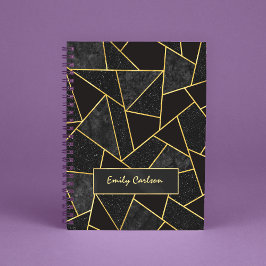 Elegant zwart goud abstract geometrisch schetsboek notitieboek