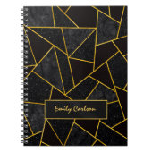 Elegant zwart goud abstract geometrisch schetsboek notitieboek (Voorkant)