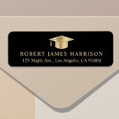 Elegant zwart goud Afstuderen retouradres Etiket