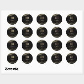 Elegant zwart goud agaat 30e verjaardag partij ronde sticker (Vel)