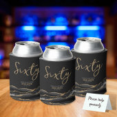 Elegant Zwart Goud Agaat 60e Verjaardagsfeestje Blikjeskoeler