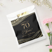 Elegant zwart goud agaat 70e verjaardag partij bedankzakje (Gezegeld)