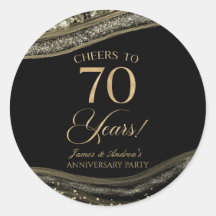 Elegant Zwart Goud Agaat 70ste Verjaardag Feest