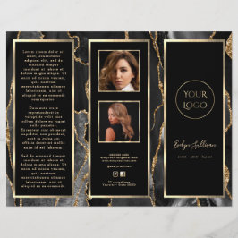 Elegant zwart goud agaat brochure
