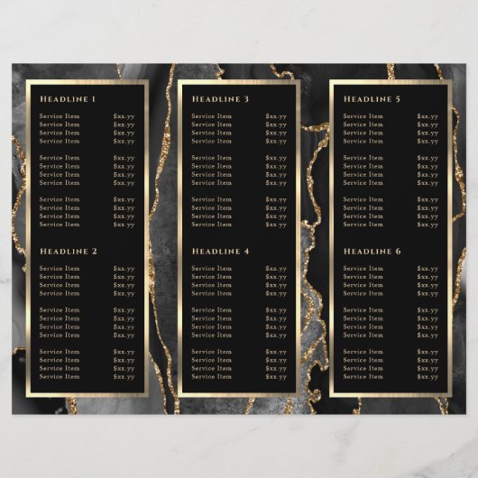 Elegant zwart goud agaat brochure (Achterkant)