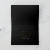 Elegant Zwart Goud Agaat Jubileumfeest Bedankkaart (Binnen)