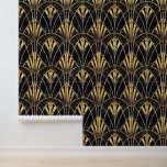 Elegant zwart goud Art Deco betegeld patroon Behang<br><div class="desc">Elegant zwart goud Art Deco betegeld patroon Wallpaper</div>