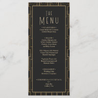 Elegant Zwart & Goud Art Deco Gatsby Bruiloft