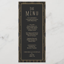 Elegant Zwart & Goud Art Deco Gatsby Bruiloft