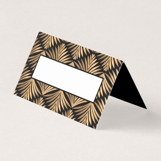 Elegant Zwart Goud Art Deco Gatsby Trouwfeest Kaart (Voorkant)