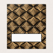Elegant Zwart Goud Art Deco Gatsby Trouwfeest Kaart (Buitenkant ongevouwen)