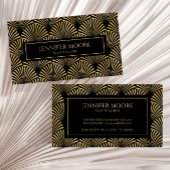 Elegant Zwart Goud Art Deco Patroon Custom Visitekaartje