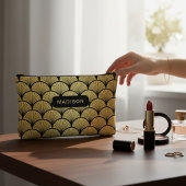 Elegant Zwart Goud Art Deco Patroon Gepersonalisee Etui