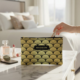 Elegant Zwart Goud Art Deco Patroon Gepersonalisee Etui