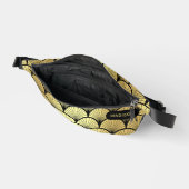 Elegant Zwart Goud Art Deco Patroon Gepersonalisee Heuptasje (Open)