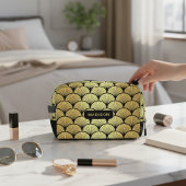 Elegant Zwart Goud Art Deco Patroon Gepersonalisee Toilettasje