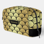Elegant Zwart Goud Art Deco Patroon Gepersonalisee Toilettasje (Rechterhoek)