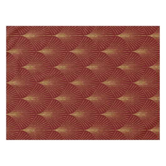 Elegant Zwart & Goud Art-Deco Patroon Tafelkleed (Voorkant (Horizontaal))