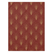 Elegant Zwart & Goud Art-Deco Patroon Tafelkleed (Voorkant)