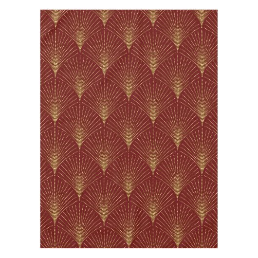 Elegant Zwart & Goud Art-Deco Patroon Tafelkleed (Voorkant)