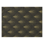 Elegant zwart & goud Art-Deco patroon Tafelkleed (Voorkant (Horizontaal))