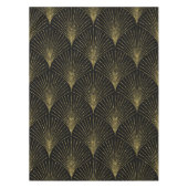 Elegant zwart & goud Art-Deco patroon Tafelkleed (Voorkant)