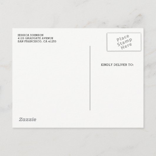 Elegant Zwart & Goud Banner Foto Afstudeerfeest Uitnodiging Briefkaart (Achterkant)