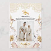 Elegant Zwart & Goud | Bloem Moskee Iftar Kaart (Achterkant)