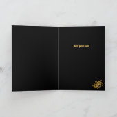Elegant Zwart Goud Bloemen 50ste Bruiloft Jubileum Kaart (Binnen)