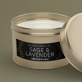 Elegant Zwart & Goud Bloemen Dunne Product Jar Lab Labels