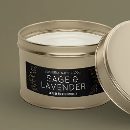 Elegant Zwart & Goud Bloemen Dunne Product Jar Lab Labels