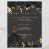 Elegant Zwart Goud Bloemen Prinses Menu (Voorkant)