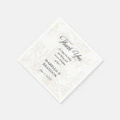 Elegant zwart goud bloemenbruiloft servet (Hoek)