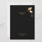 Elegant zwart goud bordeaux dubbelzijdig bruiloft kaart (Achterkant)