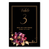 Elegant zwart goud bordeaux dubbelzijdig kaart (Achterkant)