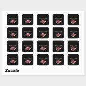 Elegant zwart goud bordeaux vierkante sticker (Vel)