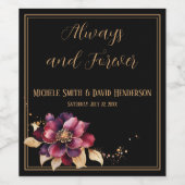 Elegant zwart goud bordeaux wijn etiket (Enkel label)